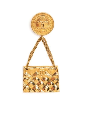 CHANEL Pre-Owned 1998 gold-plated handbag brooch