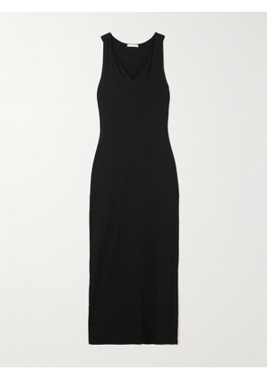 Skin - Nia Twisted Ribbed Pima Cotton And Modal-blend Jersey Midi Dress - Black - 0,1,2,3,4,5
