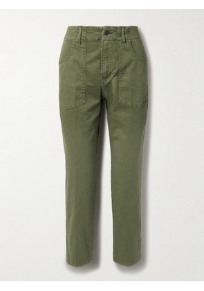 Veronica Beard - Arya Cropped Cotton-blend Twill Straight-leg Pants - Green - 23,24,25,26,27,28,29,30,31,32