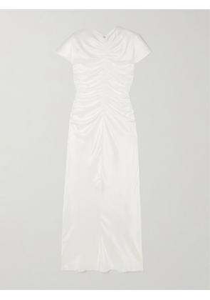 TOVE - Aubree Ruched Silk-satin Maxi Dress - White - FR34,FR36,FR38,FR40,FR42