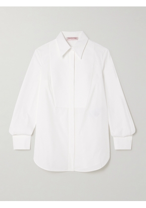 Valentino Garavani - Poplin-trimmed Cotton-piqué Shirt - White - IT36,IT38,IT40,IT42,IT44,IT46