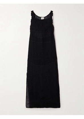Le Kasha - Afiyah Linen Maxi Dress - Black - x small,small,medium,large