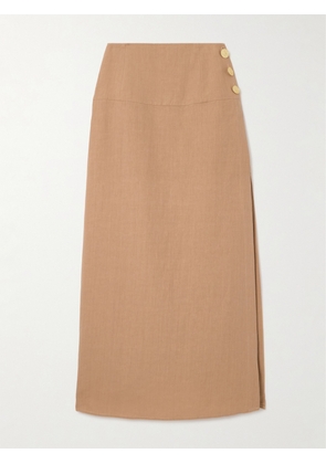 Le Kasha - Haifal Linen Midi Skirt - Neutrals - x small,small,medium,large