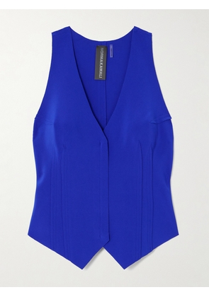 Norma Kamali - Pintucked Stretch-jersey Vest - Blue - xx small,x small,small,medium,large,x large