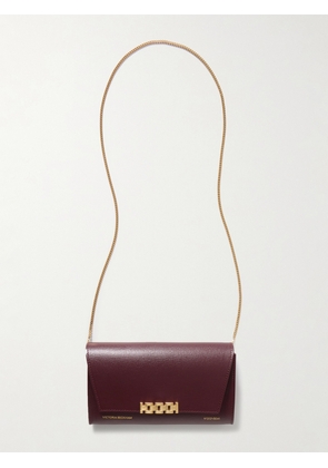 Victoria Beckham - Embellished Leather Shoulder Bag - Burgundy - One size