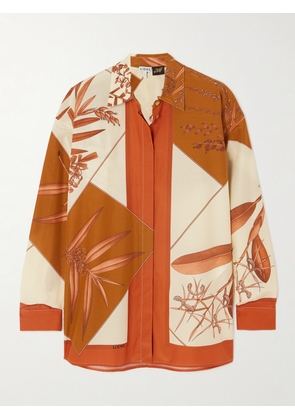 Loewe - + Paula's Ibiza Printed Cotton And Silk-blend Shirt - Orange - FR32,FR34,FR36,FR38,FR40,FR42,FR44