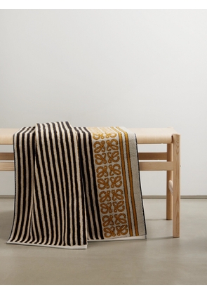 Loewe - + Paula's Ibiza Anagram Striped Cotton-terry Jacquard Towel - Brown - One size