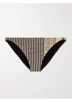 Loewe - + Paula's Ibiza Embellished Printed Bikini Briefs - Neutrals - x small,small,medium,large