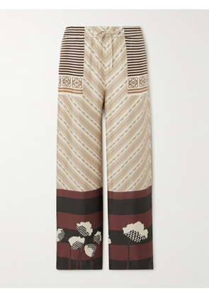 Loewe - + Paula's Ibiza Printed Silk-satin Straight-leg Trousers - Neutrals - x small,small,medium,large