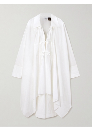 Loewe - + Paula's Ibiza Cotton-blend Poplin Midi Shirt Dress - White - FR34,FR36,FR38,FR40,FR42,FR44