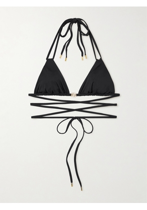 Loewe - + Paula's Ibiza Embellished Triangle Bikini Top - Black - x small,small,medium,large