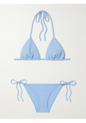 Lisa Marie Fernandez - Seersucker Triangle Bikini - Blue - 0,1,2,3,4