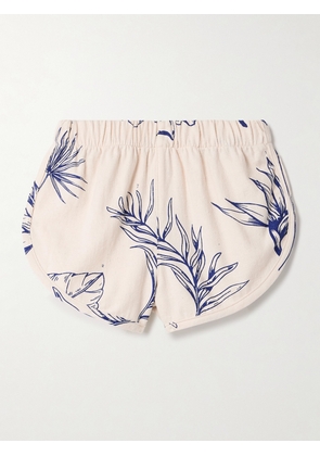 The Elder Statesman - Printed Cotton And Silk-blend Shorts - White - x small,small,medium,large