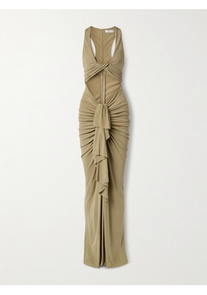 Christopher Esber - Vivenda Cutout Draped Jersey Maxi Dress - Brown - UK 6,UK 8,UK 10,UK 12,UK 14