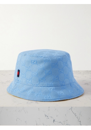 Gucci - Fedora Reversible Cotton-blend Canvas-jacquard Bucket Hat - Blue - XS,S,M,L