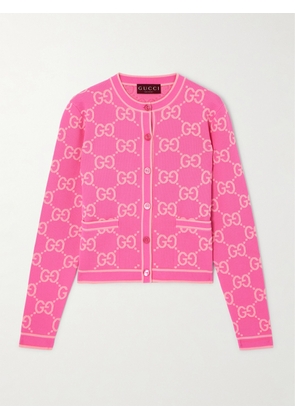 Gucci - Jacquard-knit Cotton Cardigan - Pink - XS,S,M,L,XL