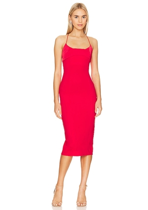 Lovers and Friends Starling Midi Dress in Red. Size M, S, XS.