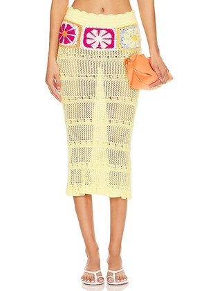 Lovers and Friends Florence Midi Skirt in Yellow. Size M, S, XS.