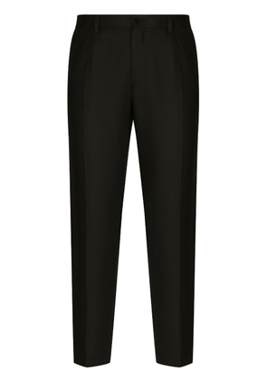 Dolce & Gabbana logo-patch tailored-cut trousers - Black