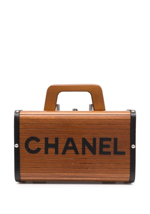 CHANEL Pre-Owned 1995 logo wooden bag - Brown
