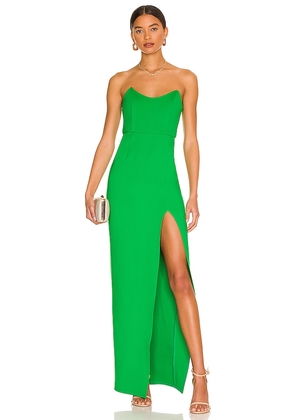 superdown Ryleigh Strapless Maxi Dress in Green. Size XXS.