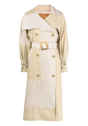 Rejina Pyo Sofie patchwork belted trench coat - Neutrals