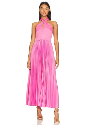 AMUR Kaleb Midi Dress in Pink. Size 4, 8.