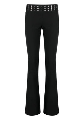 Blumarine eyelet-embellished flared trousers - Black