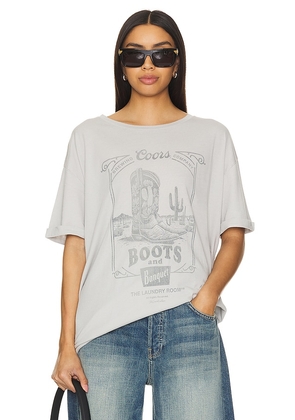The Laundry Room Boot Scootin Banquet Oversized Tee in Grey. Size M, S, XL, XS.
