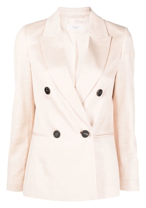 Peserico logo-plaque double-breasted blazer - Neutrals