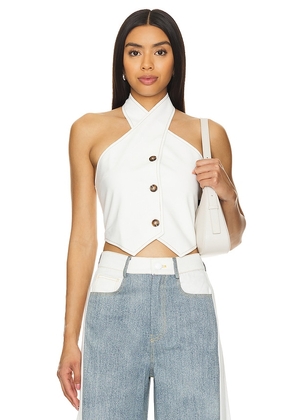 The Femm Carly Vest in White. Size L, S, XL, XS.