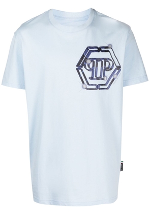 Philipp Plein logo-print cotton T-shirt - Blue