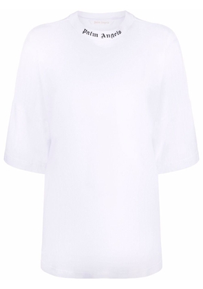 Palm Angels logo-print high-neck T-shirt - White