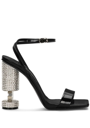 Dolce & Gabbana logo-lettering crystal-embellished sandals - Black
