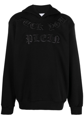 Philipp Plein Gothic Plein logo-embroidered hoodie - Black