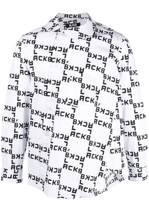 Black Comme Des Garçons logo-print cotton shirt - White
