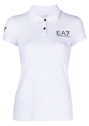 Ea7 Emporio Armani logo-print performance polo shirt - White