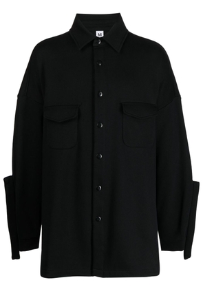 Random Identities cut out-sleeve cotton shirt - Black