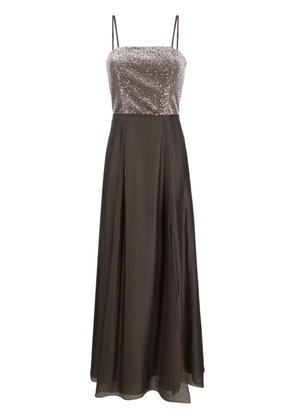 Peserico sequin-embellished flared gown - Brown