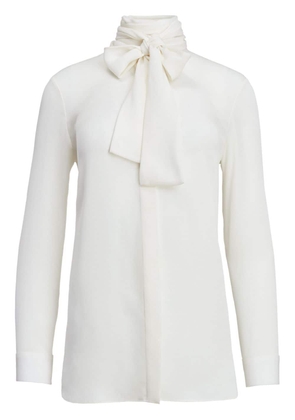 KHAITE Tash scarf-detail silk blouse - White