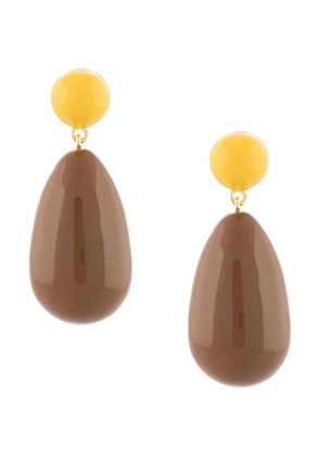 Eshvi oval drop earrings - Brown