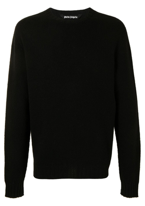 Palm Angels curved-logo wool-blend jumper - Black