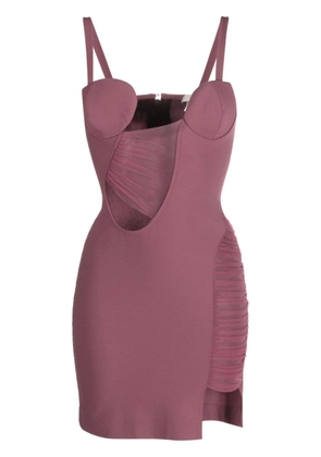 Nensi Dojaka asymmetric cut-out minidress - Purple