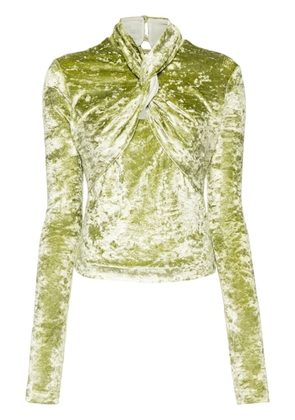 Nanushka Iride twist-detailing velvet top - Green