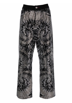 Philipp Plein embellished wide-leg jeans - Black