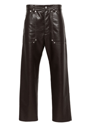 Nanushka straight-leg faux-leather trousers - Brown