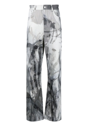MCQ abstract-print straight-leg trousers - Black