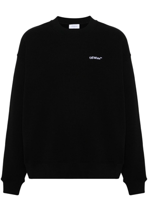 Off-White logo-embroidered cotton sweatshirt - Black