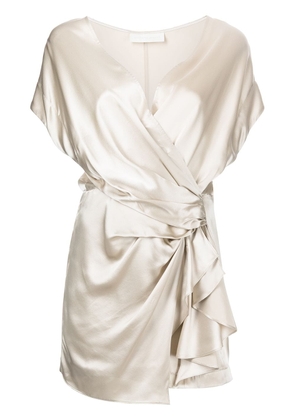 Michelle Mason draped-detail mini dress - Gold