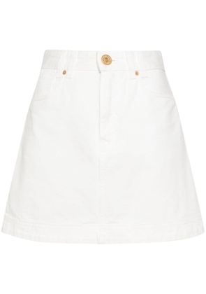 Balmain A-line denim miniskirt - White